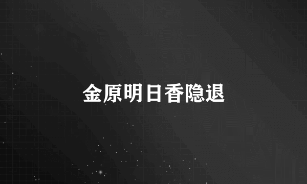 金原明日香隐退