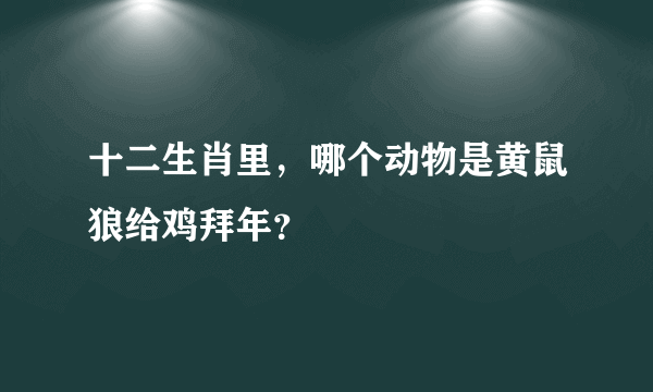 十二生肖里，哪个动物是黄鼠狼给鸡拜年？