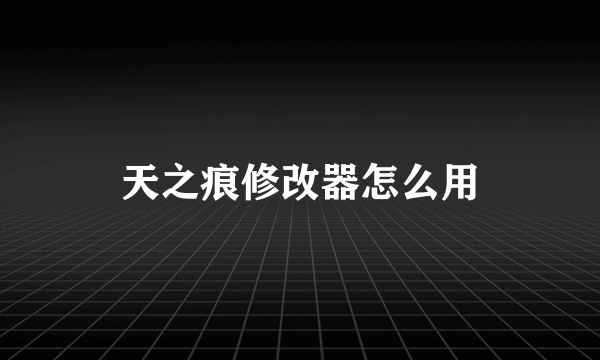 天之痕修改器怎么用