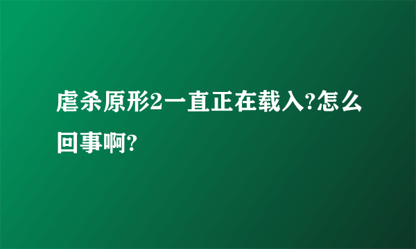 虐杀原形2一直正在载入?怎么回事啊?