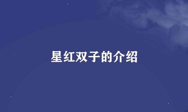 星红双子的介绍
