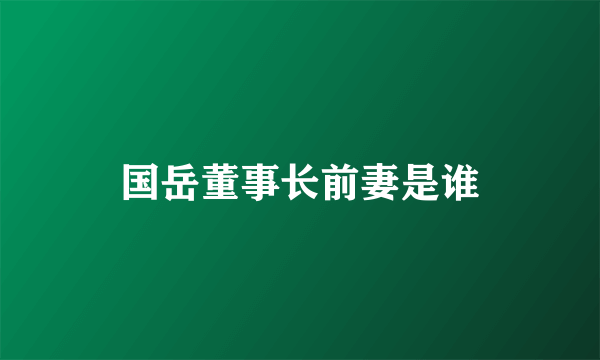 国岳董事长前妻是谁