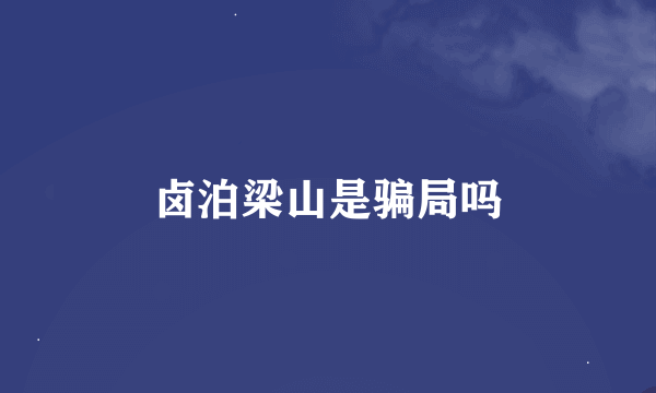 卤泊梁山是骗局吗