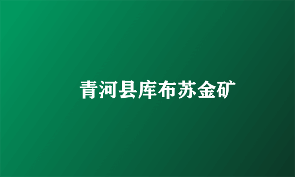 　青河县库布苏金矿