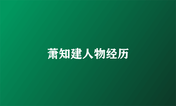 萧知建人物经历