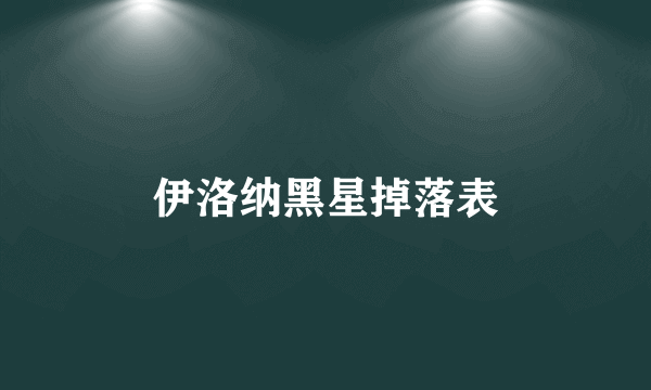 伊洛纳黑星掉落表