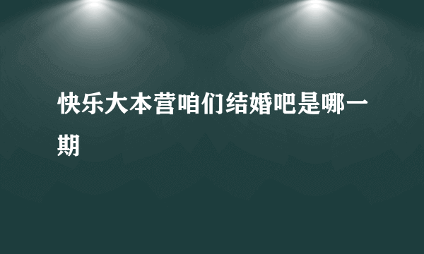 快乐大本营咱们结婚吧是哪一期