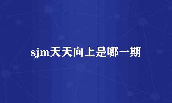 sjm天天向上是哪一期