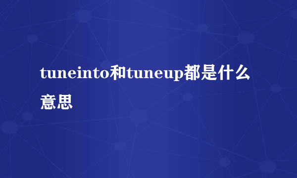 tuneinto和tuneup都是什么意思