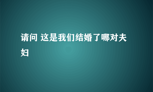 请问 这是我们结婚了哪对夫妇