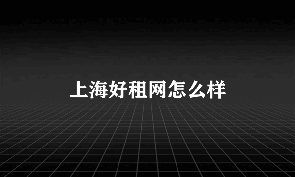 上海好租网怎么样