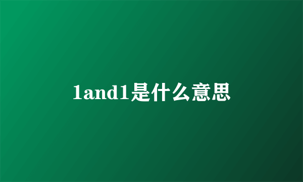 1and1是什么意思
