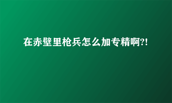 在赤壁里枪兵怎么加专精啊?!