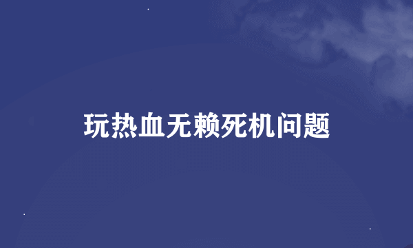 玩热血无赖死机问题