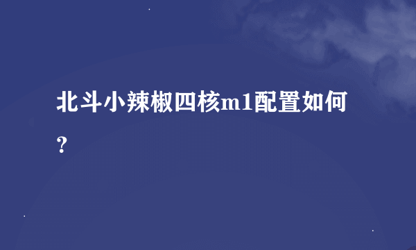 北斗小辣椒四核m1配置如何？