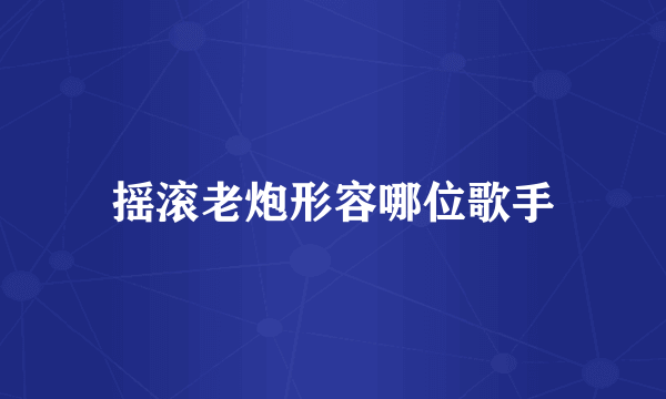 摇滚老炮形容哪位歌手
