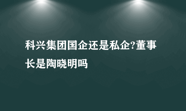 科兴集团国企还是私企?董事长是陶晓明吗