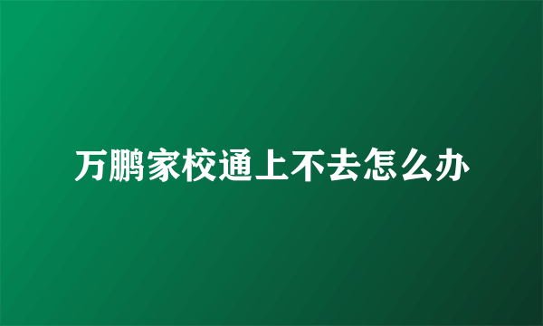 万鹏家校通上不去怎么办