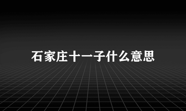 石家庄十一子什么意思