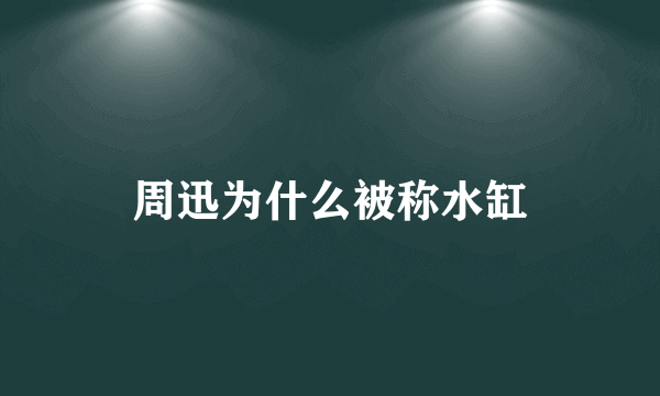 周迅为什么被称水缸