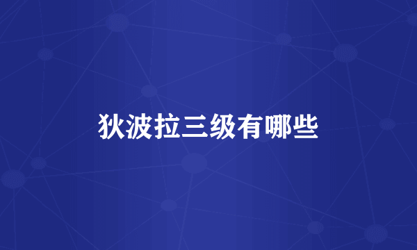 狄波拉三级有哪些