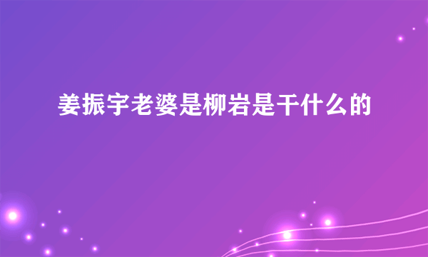 姜振宇老婆是柳岩是干什么的