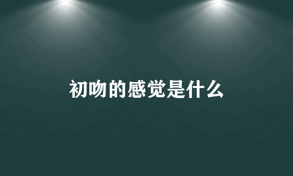初吻的感觉是什么