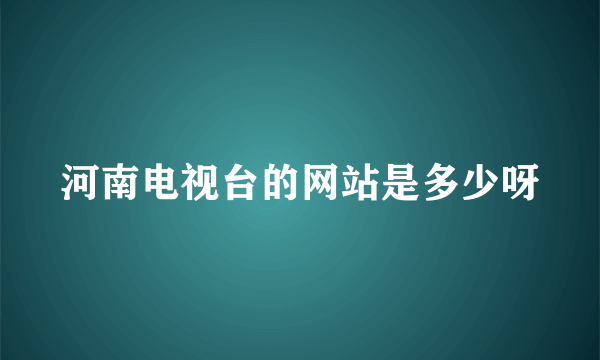 河南电视台的网站是多少呀