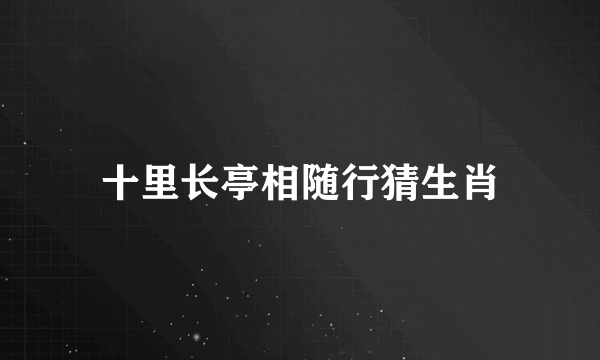 十里长亭相随行猜生肖