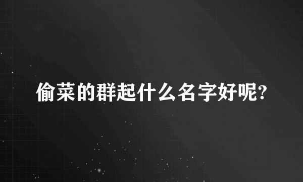 偷菜的群起什么名字好呢?