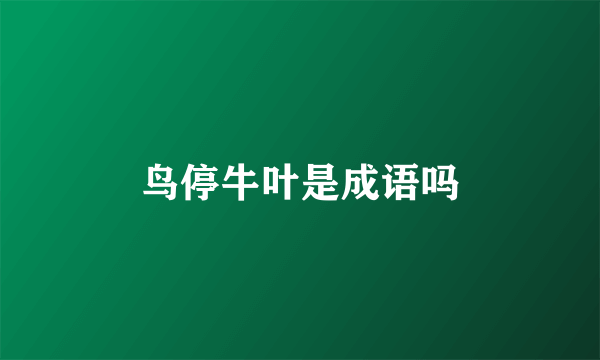 鸟停牛叶是成语吗