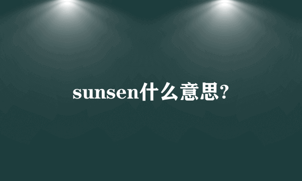 sunsen什么意思?