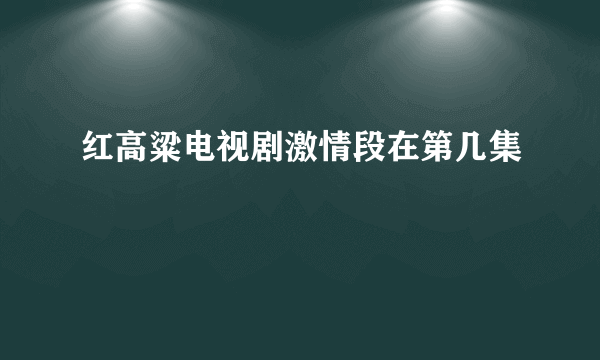 红高粱电视剧激情段在第几集