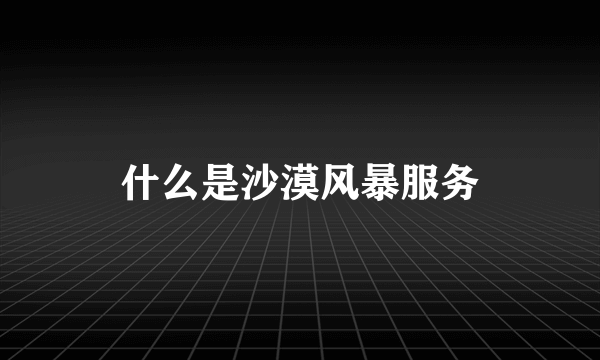 什么是沙漠风暴服务