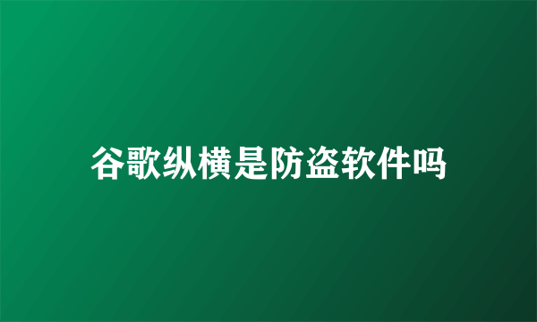 谷歌纵横是防盗软件吗