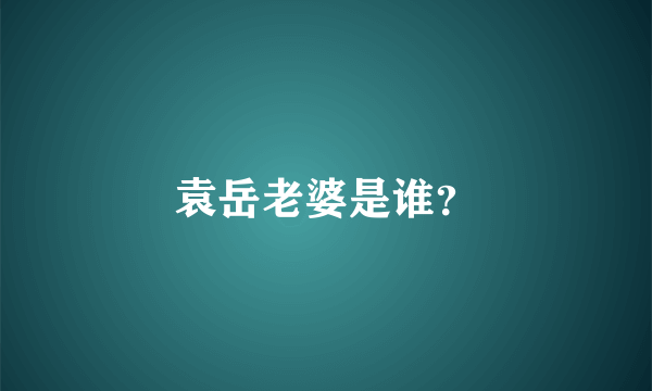 袁岳老婆是谁？