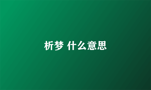 析梦 什么意思
