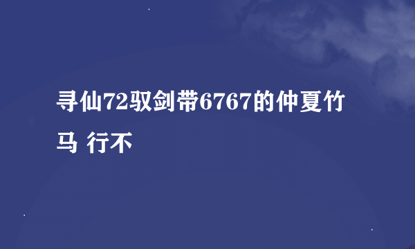寻仙72驭剑带6767的仲夏竹马 行不