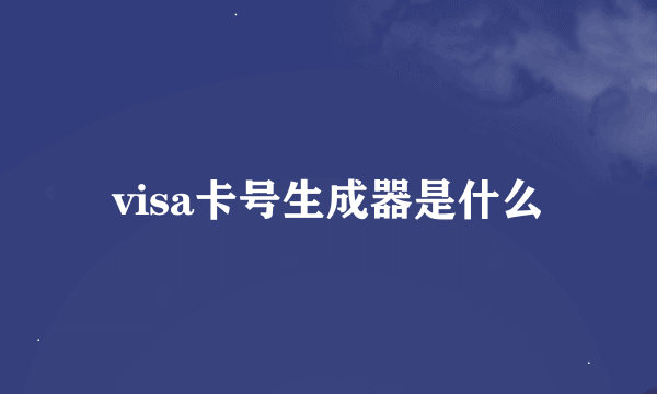 visa卡号生成器是什么