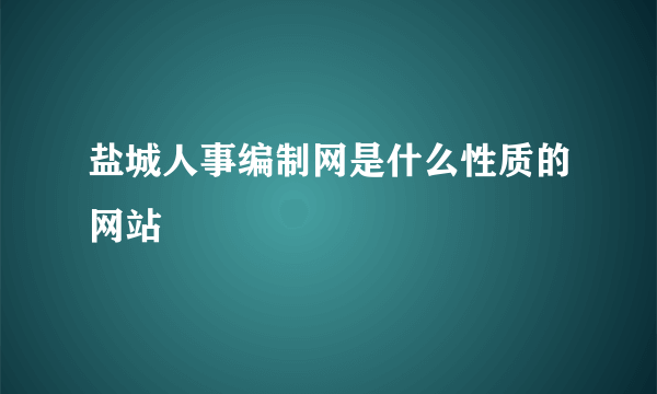盐城人事编制网是什么性质的网站