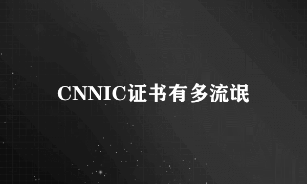 CNNIC证书有多流氓