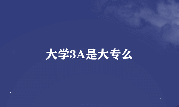 大学3A是大专么