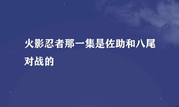 火影忍者那一集是佐助和八尾对战的