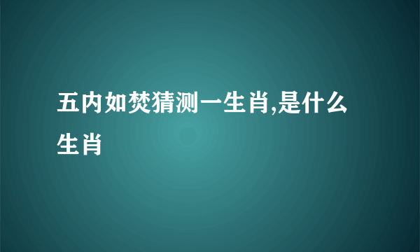 五内如焚猜测一生肖,是什么生肖
