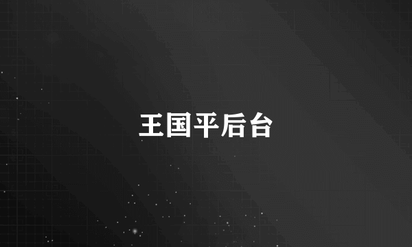 王国平后台