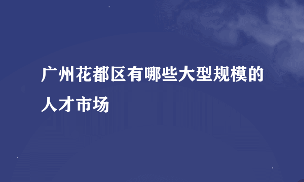 广州花都区有哪些大型规模的人才市场