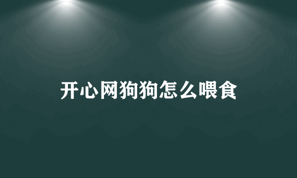 开心网狗狗怎么喂食
