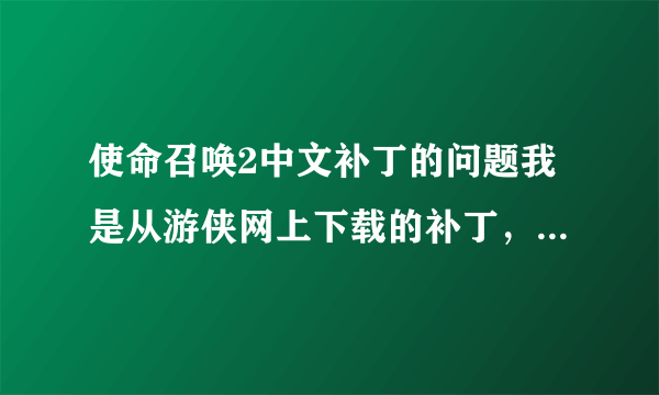使命召唤2中文补丁的问题我是从游侠网上下载的补丁，安装游戏的路径