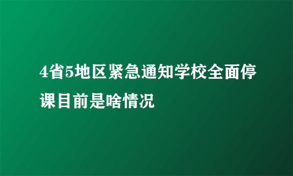4省5地区紧急通知学校全面停课目前是啥情况