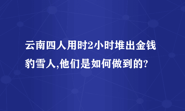 云南四人用时2小时堆出金钱豹雪人,他们是如何做到的?